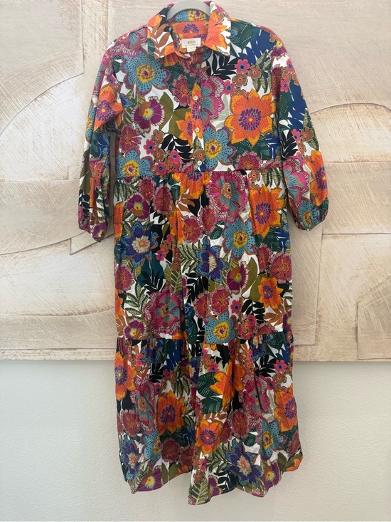 Anthropologie Dresses & Skirts - Maeve by Anthropologie Floral Tiered Midi Shirt Dress Small